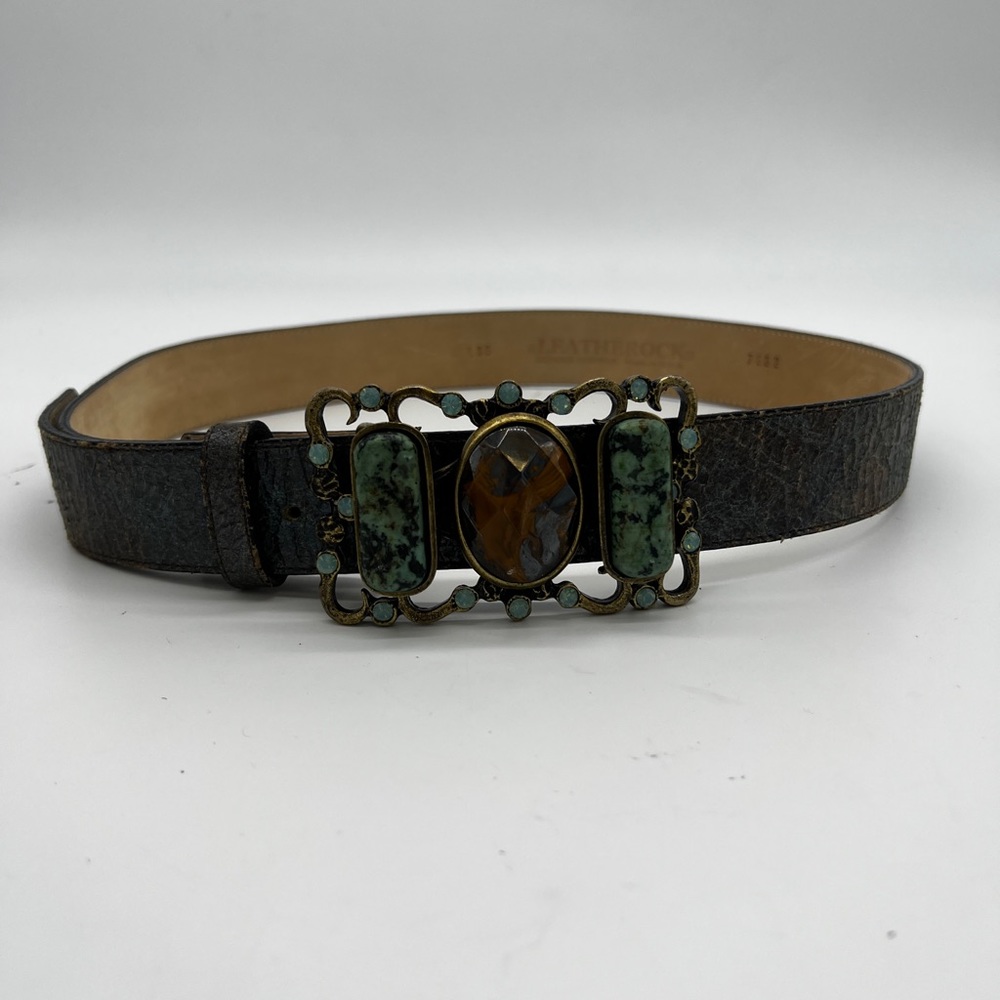 Leatherock leather and gem studded belt